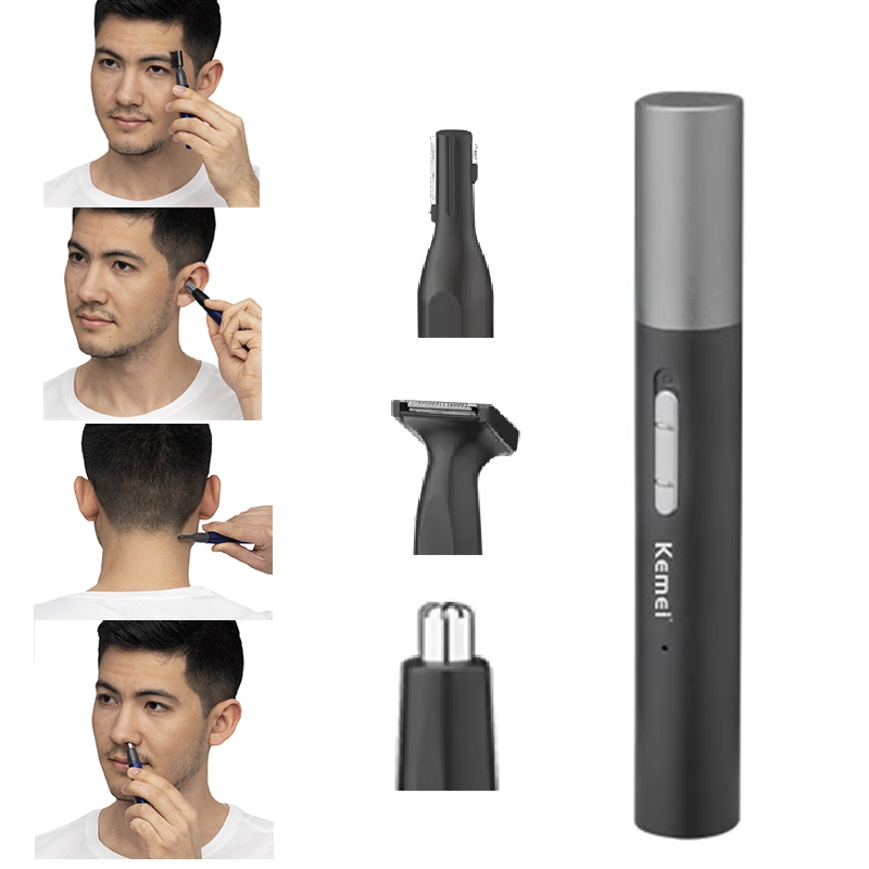 Mens Grooming Tools - Kemei Pro Şarj Edilebilir Burun Kılı