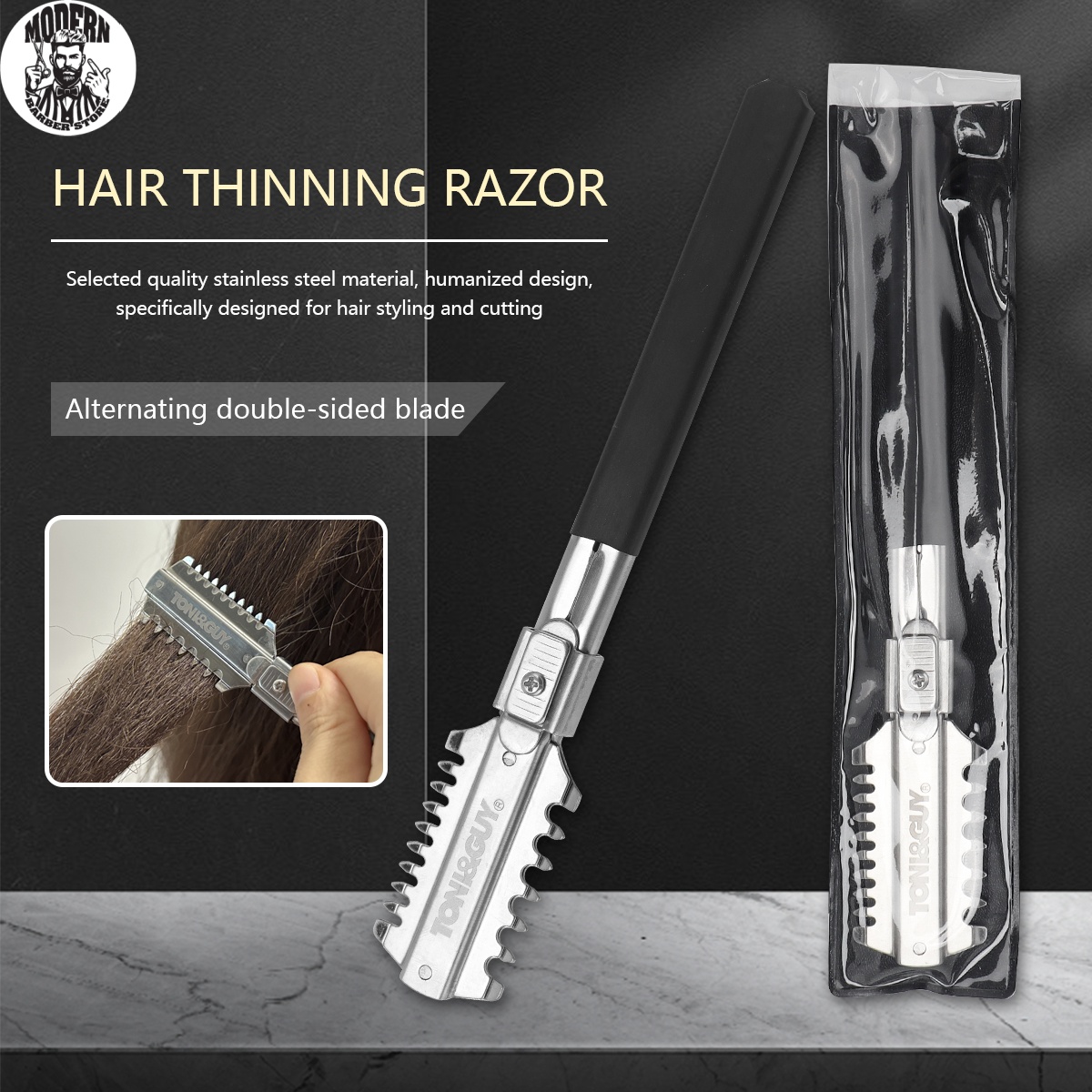 Mens Grooming Tools - Salon Çift Taraflı Tıraş Saç Kesme
